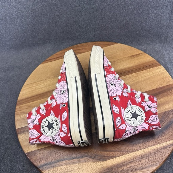 CONVERSE Chuck Taylor 70 Vintage Floral Hi Top Sneaker 568373C University Red 7 - Picture 8 of 10